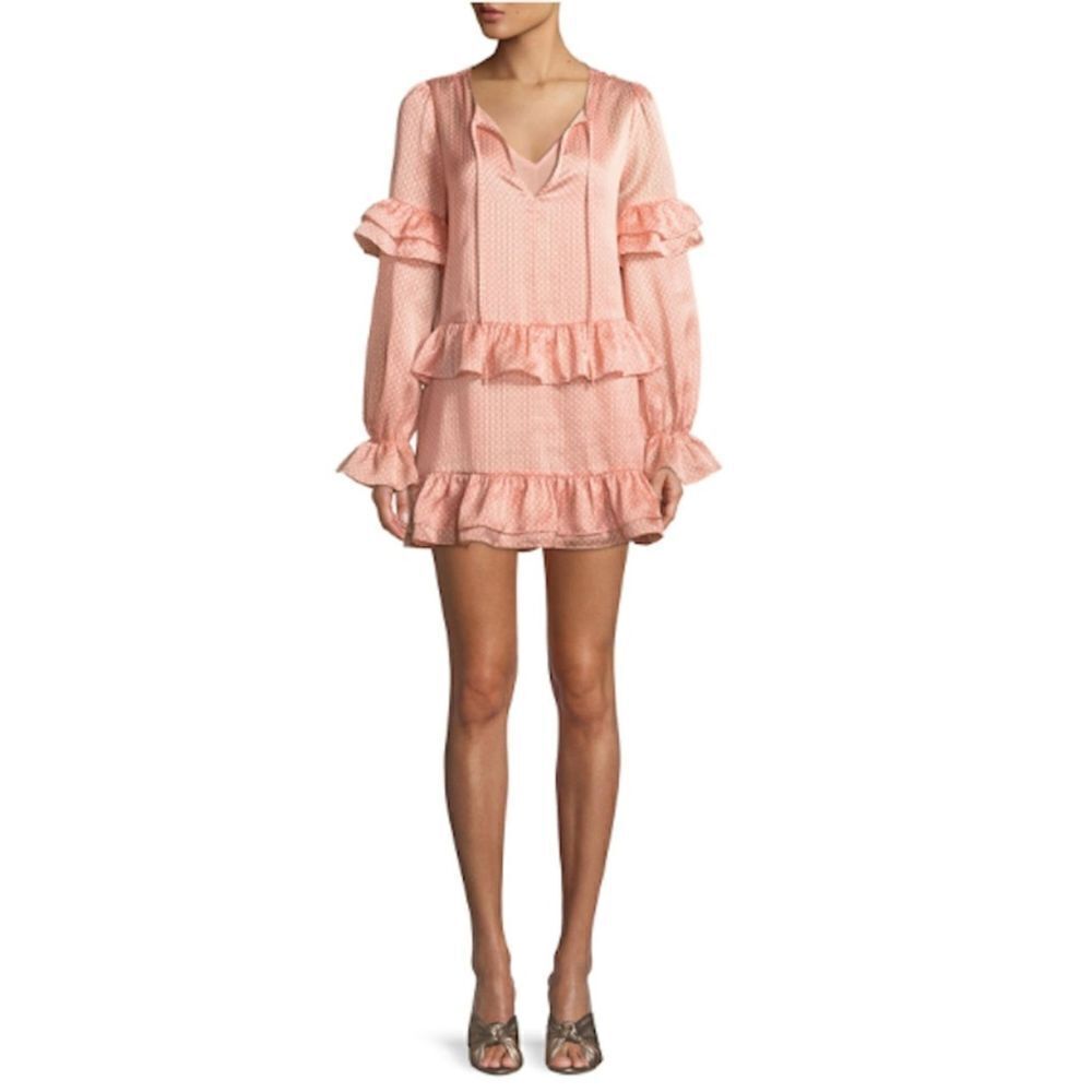 Tularosa "Darla" Polka Dot Ruffle Mini Dress S